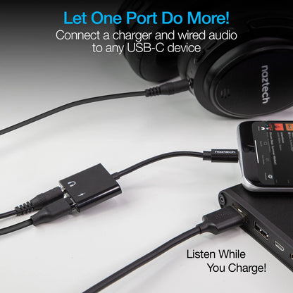 Naztech USB-C and 3.5Mm Audio + Charge Adapter